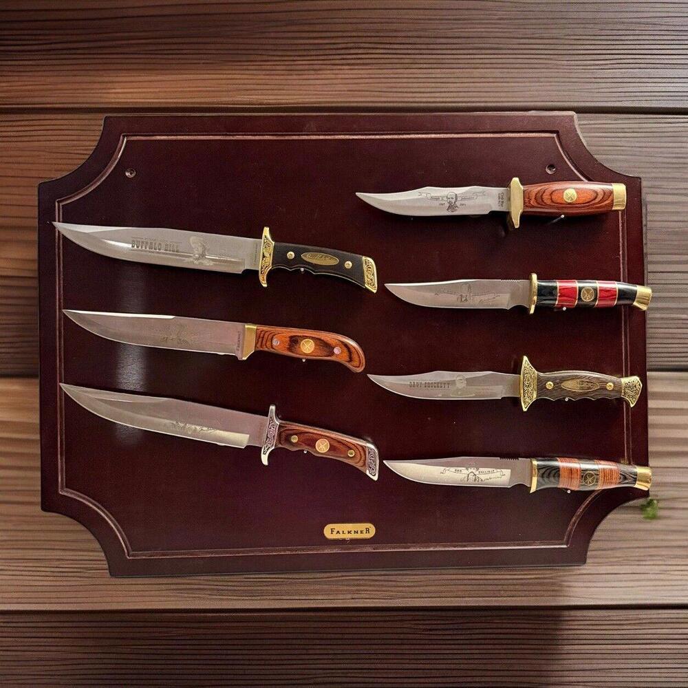 Vintage The American Mint  Wild West Bowie Knife Collections 7 Magnetic Board